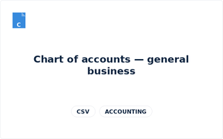 Preview of Chart of accounts — general business (CSV)