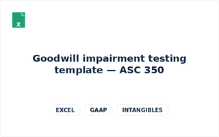 Preview of Goodwill impairment testing template — ASC 350 (Excel)