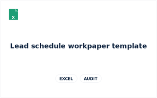Preview of Lead schedule workpaper template (Excel)